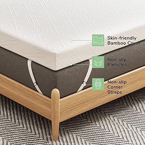 Novilla 3 Inch King Size Mattress Topper, Gel Memory Foam Mattress Topper For Cooling Sleep, Supportive & Pressure Relief, Non-Slip Design With Breathable Bamboo Charcoal Cover #TOP3