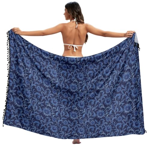 Girasol azul oscuro cubierta de traje de baño ligera para tardes de hotel y playa