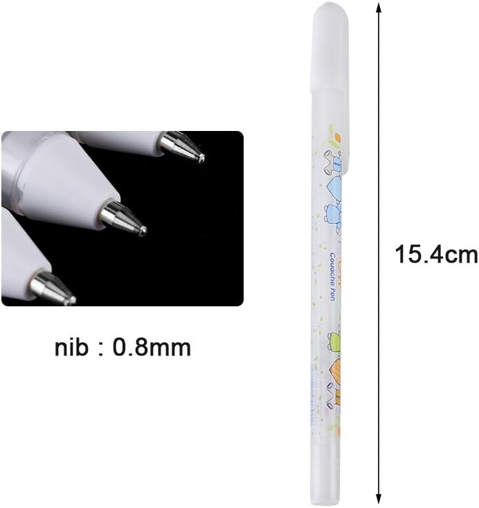 GLOGLOW 4db Fehér Tintás Gél Toll Szett 0.8mm - Csillogó Tintájú Roller Toll Színezéshez, Bullet Journal, Rajzoláshoz, Művészeti Alkotásokho