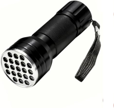 Usin UV Ray 21 LED Animal Stool Urine Bacteria Counterfeit Money Control Ultraviolet - Purple Light Metal Case Flashlight [Energy Class A]