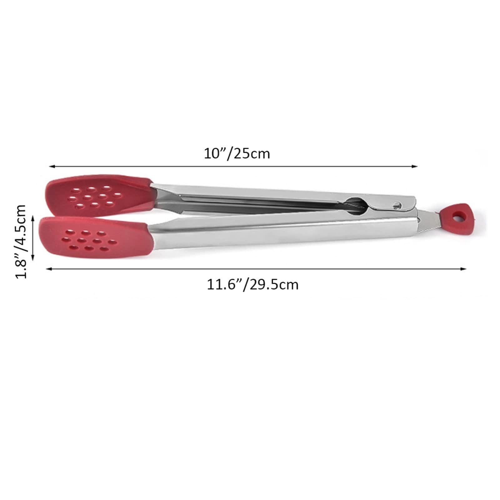 Mini Pinzas Antideslizantes de Silicona for Alimentos, Pinzas de Cocina de Acero Inoxidable, Resistentes al Calor, for Pan, Ensalada, Pinzas for Servir con Bloqueo de Juntas, Herramientas de