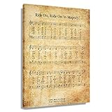 Ride on Ride on in Majesty Hymn Wall Art Vintage Poster Sheet Music Wall Art Prints Decor Living...