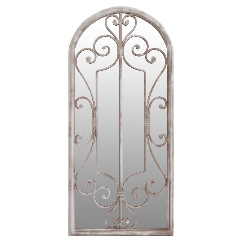 vidaXL Miroir de Jardin Miroir de Patio Mural Décoration de Jardin Suspendu Ajout de Lumière Sable 100x45cm Fer pour Utilisation Extérieure