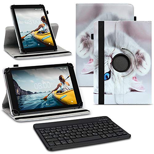 NAUC Tablet Hülle kompatibel für Medion Lifetab E Serie Tasche Bluetooth QWERTZ Tastatur Schutzhülle Keyboard Hülle, Tablet:Medion Lifetab E10312