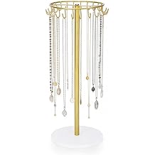 Palmhill Necklace Holder, Necklace Organizer Necklace Holder Organizer Hair Bow Organizer For Girls, Metal Jewelry Display Stand Necklace Stand With 25 Hooks For Storage And Hanging Bracelet Keychain