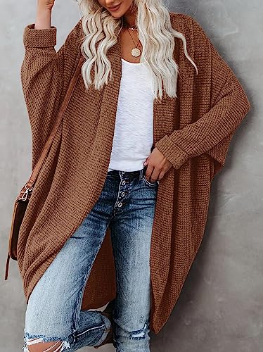 Buy ZoeAce Womens Open Front Knit Cardigan Long Batwing Sleeve