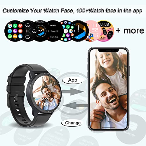Naudug Smart Watch For Men Women ,Phone Call(Make & Answer) Smartwatch,Ip68 Waterproof,Fitness Tracker, Pedometer,Message Notification,Music Player,Health Monitor,Compatible With Ios Android Phones #TOP5