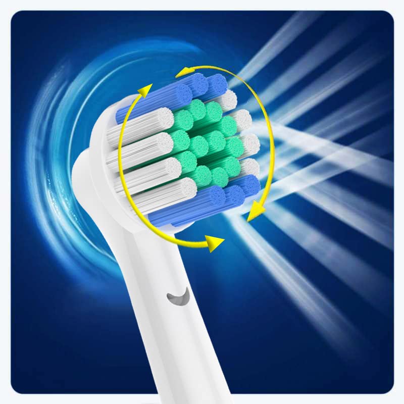 16 Pack Precision Replacement Brush Heads Compatible with Oral B Braun Electric Toothbrush. 8pcs White and 8pcs Black
