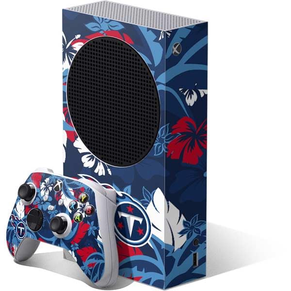 Skinit Decal Gaming Skin Compatible with Xbox Series S Bundle - Officially Licensed NFL Tennessee Titans Tropical Print Design