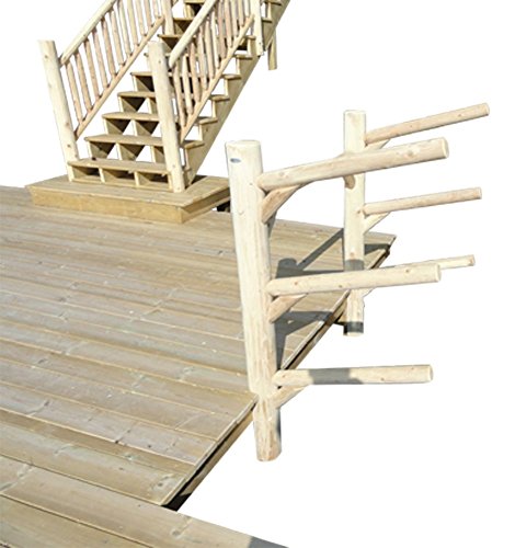 Log Kayak Rack - 3-Place Low Dock-Mounted Kayak/SUP Log Rack, Outdoor Kayak Storage Rack, Surfboard Mount, SUP Surf Racks, Paddle Board for Dock, Outdoor Log Racks - Canyon Brown