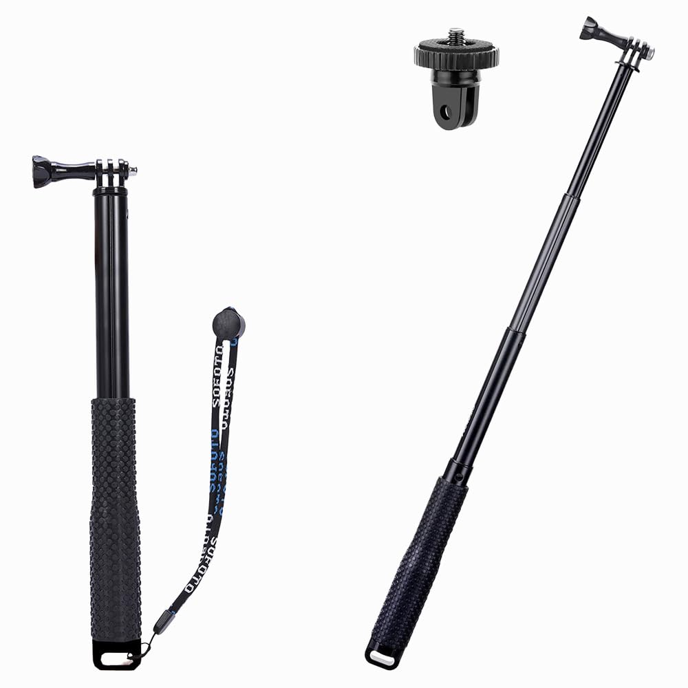 WELYOKAllumium Handheld Waterproof Selfie Stick Handle Grip Monopod Compatible with GoPro Hero 12 11 10 9 8 7 Black DJI Action/Pockect Insta360 Action Cameras
