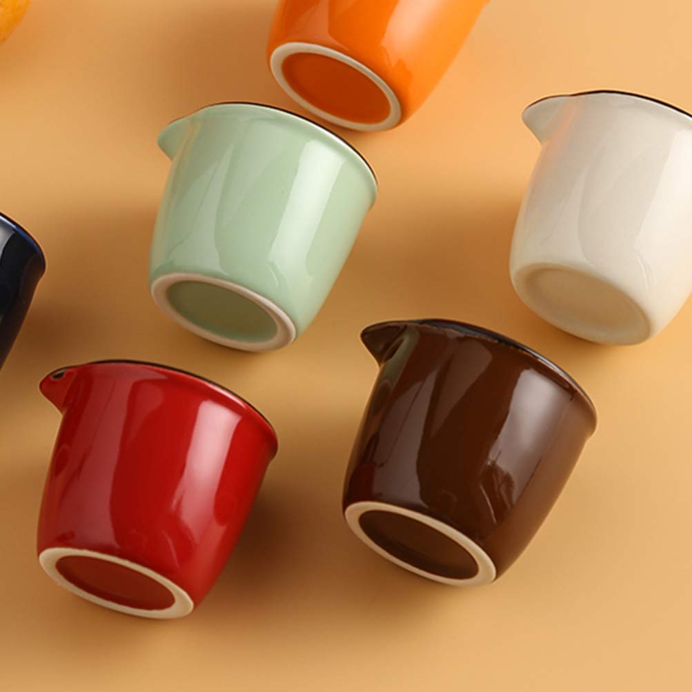 Lot de 2 Mini Pots à crème en céramique pour café Lait 40 ML pichet de Service pichet à Sauce pichet à Lait pour la Cuisine Couleur aléatoire,Brun