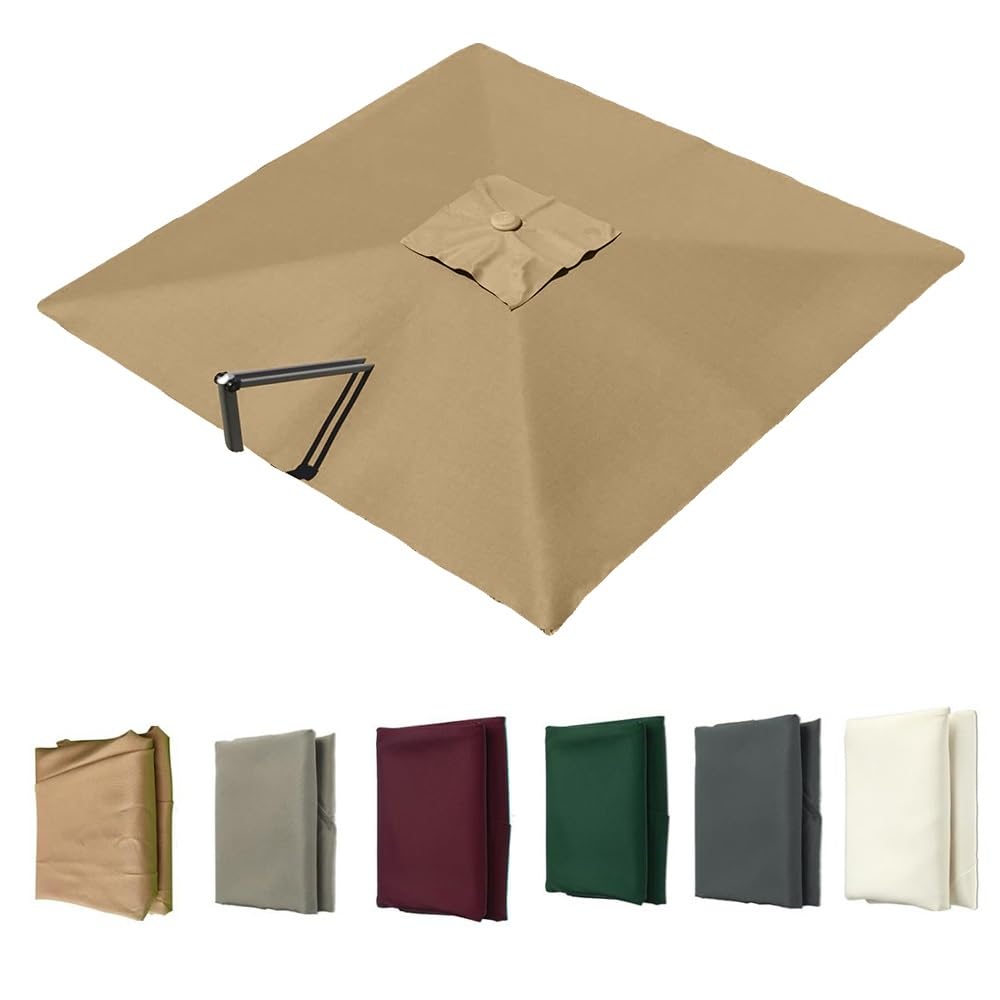 Fjqfhh Khaki Garden Parasol, For Square Offset Umbrella Protection(,3X300cm (9.8X9.8ft))