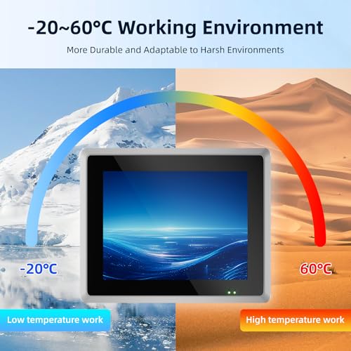 Image of 19 inch Fanless Industrial Panel PC,IP65 10 Point Touchscreen,1024x768 | All-in-One Embedded Computer,IPS Capacitive Touch Monitor,Windows 10 Pro,for Kiosk,Automation(J6412,8GB RAM 512GB SSD)