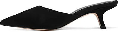 Women Kitten Heels Mules Closed Pointed Toe Slip on Backless Stiletto Slingback Heels Wedding Dress Pumps Shoes