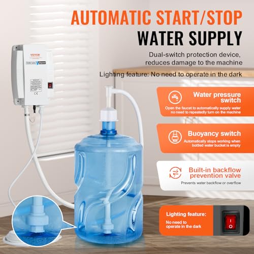 BuoQua System wody butelkowanej 1 galon dozownik wody pompa 35 W system pompy dozowania wody odpowiedni do systemu pompy wody pojedynczej