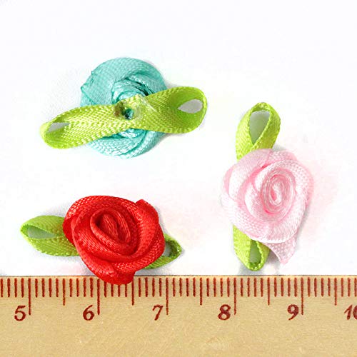 Amazon | 100個 【生地 リボン】巻バラ モチーフ カラーミックス