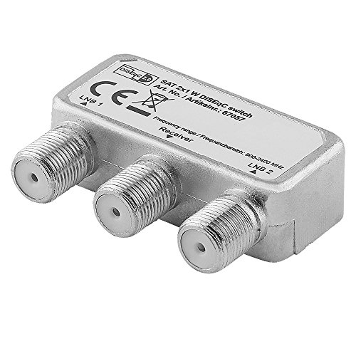 Récepteur satellite numérique Interrupteur Commutateur pour installations de satellites, Commutateur DiSEqC 2.0, 1 x connecteur et 2 x LNB connecteur,...