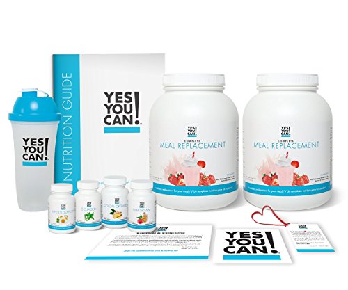 Yes You Can! Transform Kit: On-The-Go 60 Servings, Twice a Day, Contains: Two Complete Meal Replacement Strawberry, One Slim Down, One Appetite Support, One Collagen, One Colon Optimizer, One Shaker