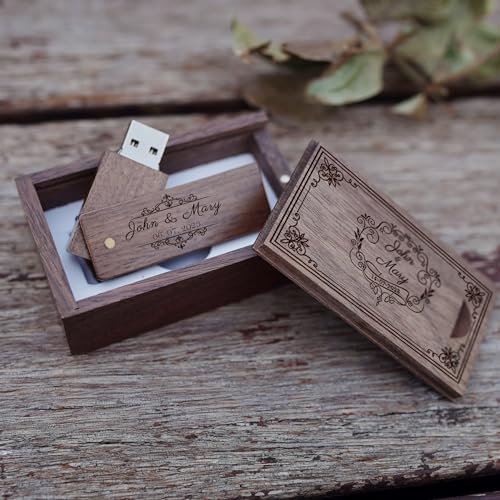 Clé USB 3.0 bois personnalisée cadeau de mariage gravé 128 Go