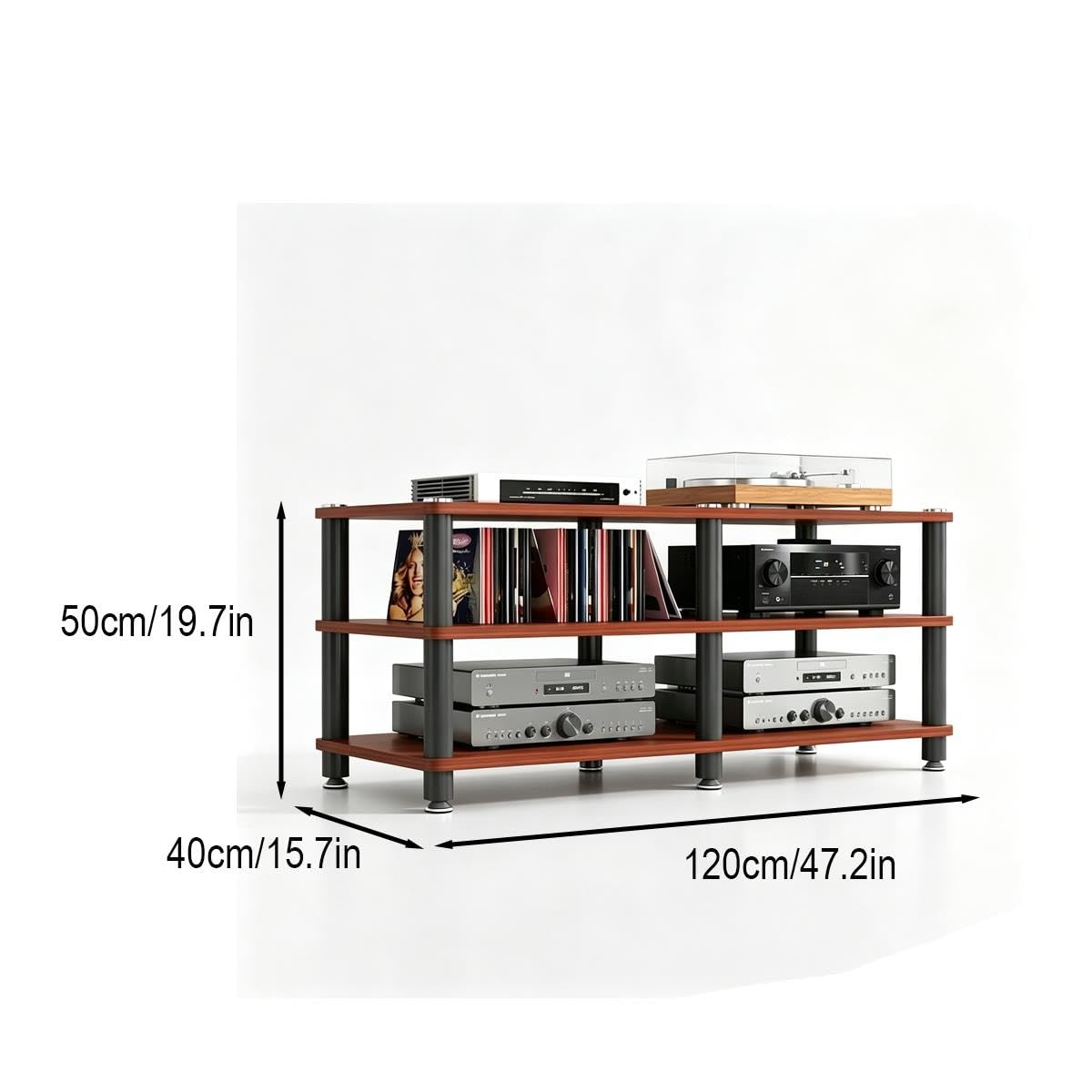 Rack Audio con Ripiani per Impianto Stereo e Media