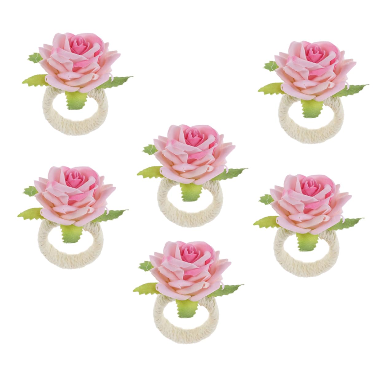 6 Pz Tovaglioli In Metallo, Anelli Per Tovaglioli Rosa Artificiale Supporti Per Fibbie Anelli Per Tovaglioli Di Fiori Set Fibbie Per Tovaglioli Per Feste Di Natale Di Nozze
