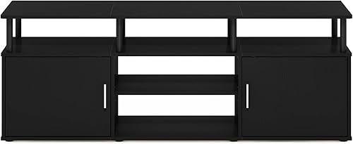 Miniatura 67 de Furinno - Soporte para centro de entretenimiento grande para televisor de hasta 55 pulgadas, madera negra Blackwood,Ámbar Pino/Negro,Columbia