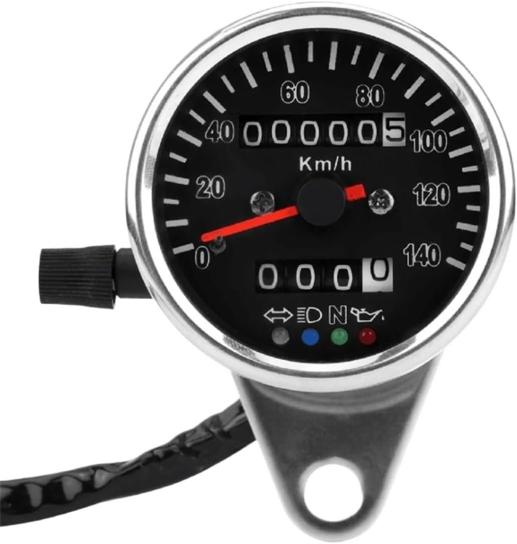 Motorcycle Odometer Gauge Retro for Custom Motorcycle Mechanical Tachometer with Indicator Odometer 140km/h 2023