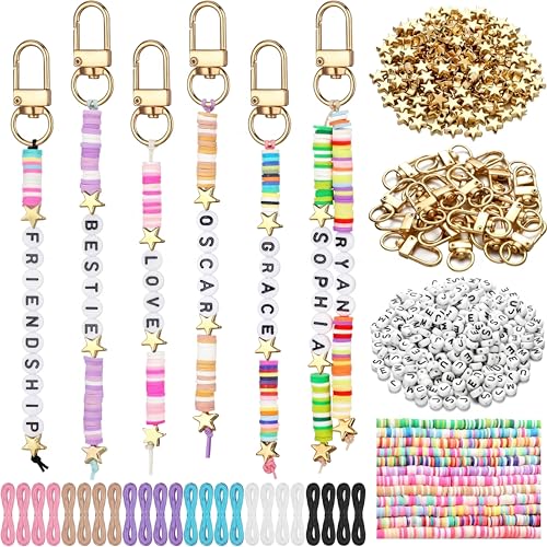 Ferreve 4948 Pcs Friendship Keychain Making Kit DIY Bestie Gift Friendship Key Chain Crafts Clay...