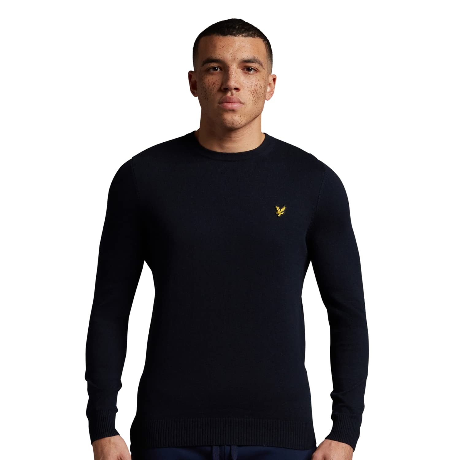 Lyle & Scott Mens Cotton Merino Crew Sweater - Dark Navy - M