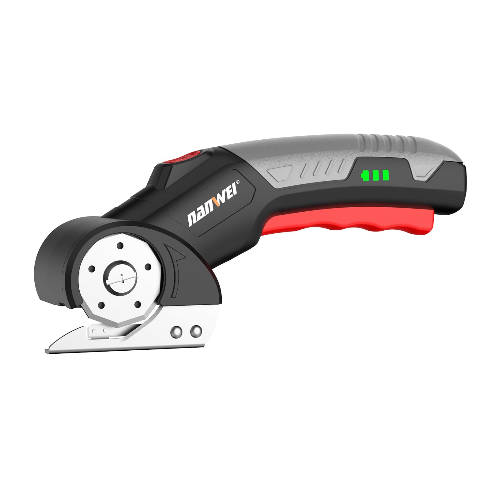 NANWEI Electric Scissors Cordless, Type-C Rechargeable Cardboard Cutter, 4.2V High‑Torque Motor, for Thin Cardboard Carpet Leather (Cardboard Cutter - Jet Black)