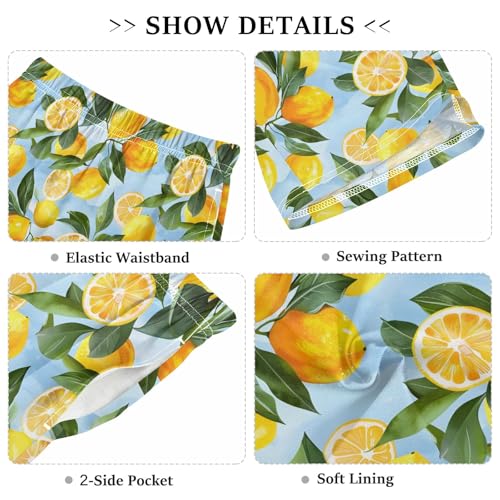 Color Of Lemons Short Pajama Pants Bottoms Soft Sleepwear with Pockets3