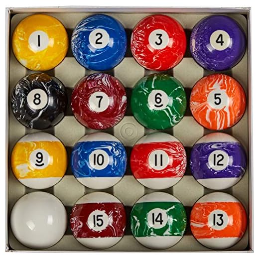 Collapsar Deluxe 2-1/4 Inch Regulation Size Billiard Balls Pool Ball Marble-Swirl Style Complete 16 Billiard Ball Set (Several Style Available) (White Marble with Small Number)