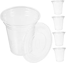 Luxshiny 10 Pçs Conjunto De Copos De Plástico Copos De Plástico Com Tampas Descartáveis Copos Transparentes Copos De Plástico Transparentes Copos Transparentes Com Copos De Bebida