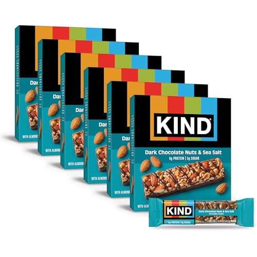 KIND Healthy Snacks Bars, Dark Chocolate Nuts & Sea Salt, Gluten Free, Low Sugar, High Fiber Snacks, 6g Protein, 36 Count - image 1