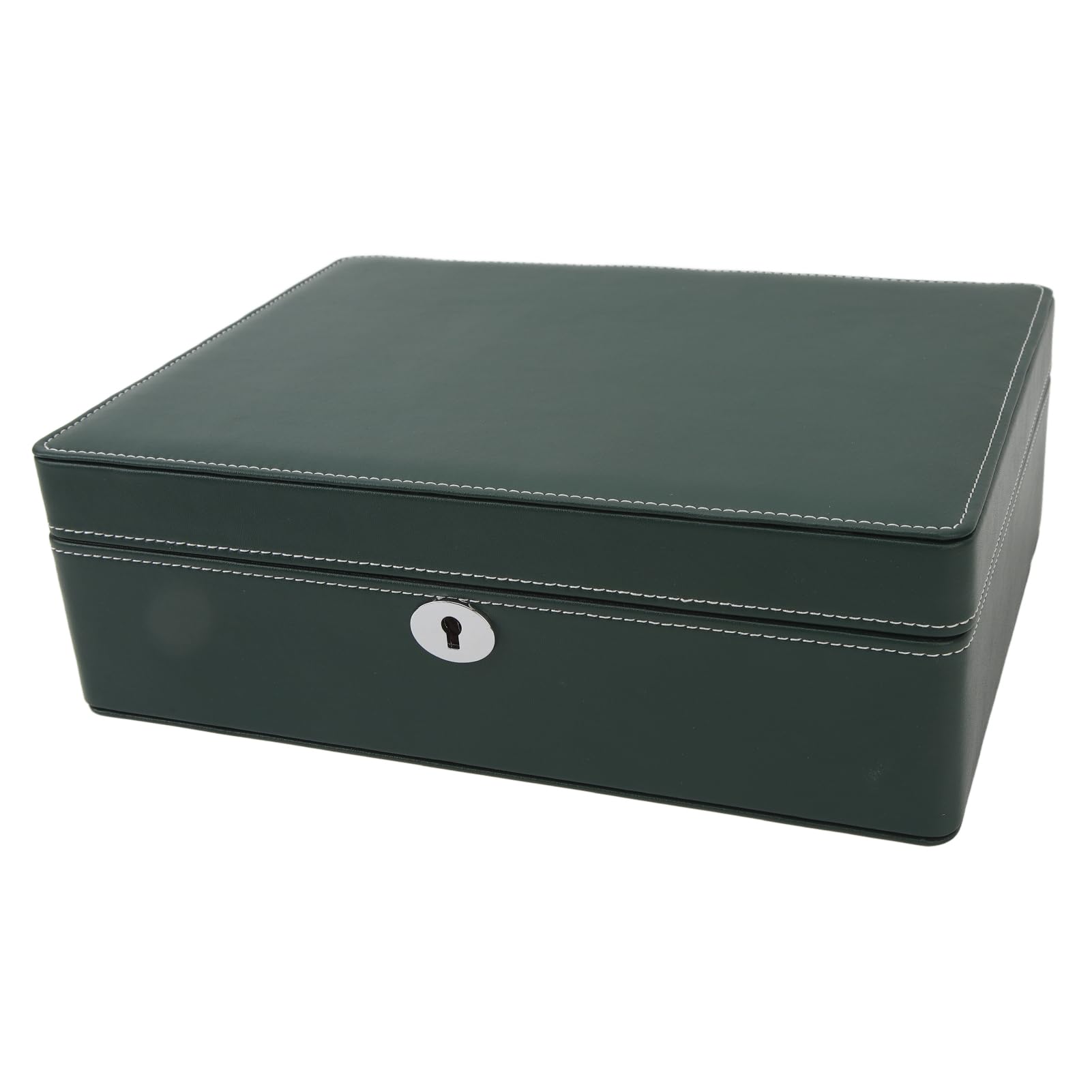 Scatola porta orologi da 8 scomparti con custodia organizer in pelle microfibra verde per uomo donna
