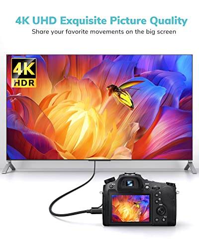 Kelink MCHD6FT 4K Micro Hdmi To Hdmi Cable 6Ft, 4K@60Hz Hdmi To Mircro Hdmi Cord Aluminum Shell Braided High Speed 18Gbps, 2K@165Hz Hdr 3D Arc Compatible With Laptop Camera Connected To Monitor Projector thumb #2
