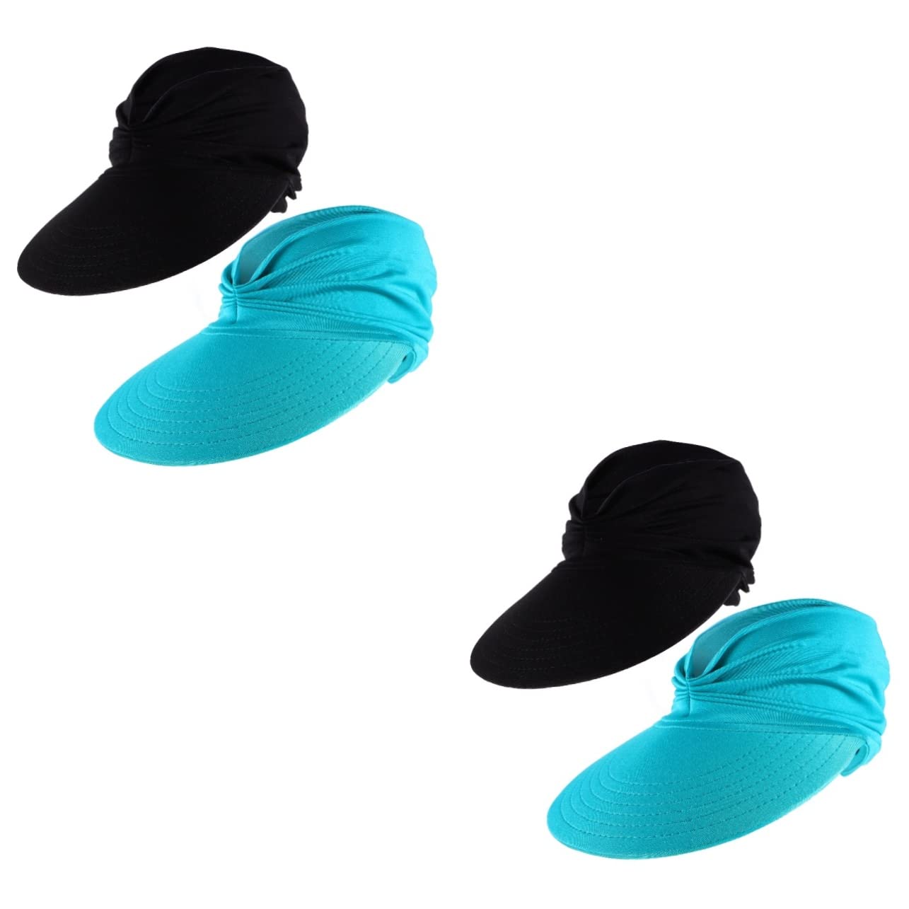 BESPORTBLE 4 Pièces visière de Plage Chapeau de Soleil pour Femme Chapeau de visière extérieure Chapeau Femme Chapeaux visières de Plage pour s Chapeau de e Portable Nylon