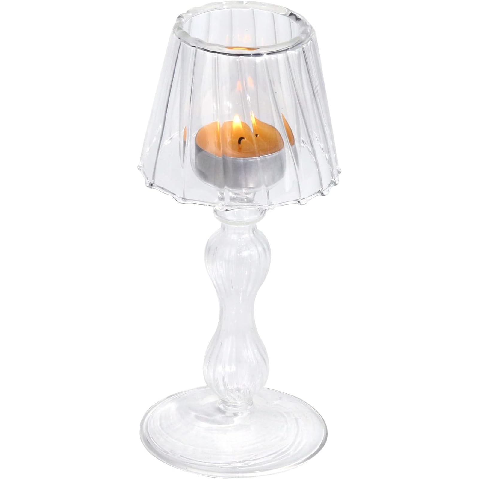 THE WHITE SHOP Clear Glass Votive Candle Holder - Glass Tealight Hurricane Decorative Lamp Shaped for Table Wedding Dinning Centerpieces Party Supplies (Size : A)