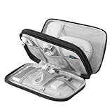 Kabeltasche, Kabel Organizer Tasche, Elektronische tasche, Universal Kabel Organizer tasche 2-in-1 Doppelschichtig mit Kabelbinder, für Kabelaufbewahrung, USB Ladekabel, Powerbank, SD Stick und Andere