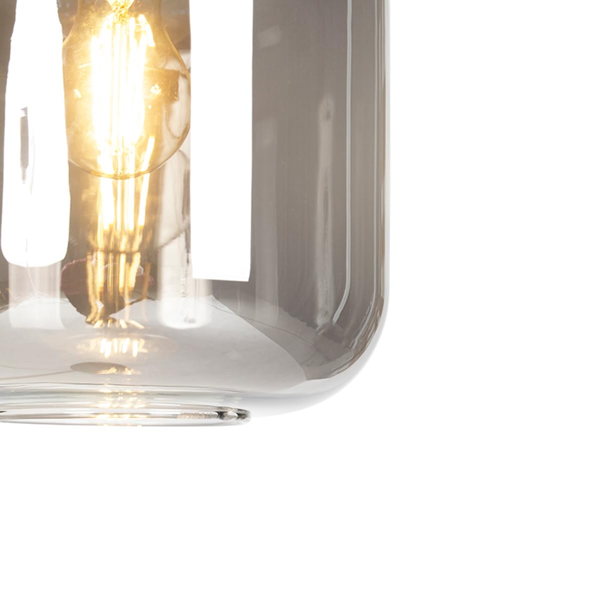 Qazqa Design Stehleuchte, Stehlampe - Zuzanna - Schwarz mit Rauchglas, max. 40W, Geeignet für LED, 150cm, Ideal als Wohnzimmerlampe