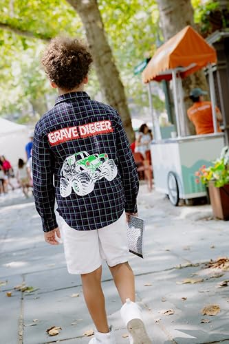 Monster Jam Flannel Matching Family Button Down Shirt Toddler to Adult Grave Digger3