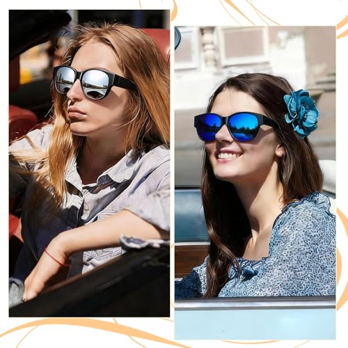 Image of HAOLOTA Fit Over Glasses Sunglasses for Women Polarized | Over Glasses Sun Glasses, UV400 Polarized Lens, Trendy Cat Eye Sunglasses, Lightweight and Flexible, Driving, Daily Use