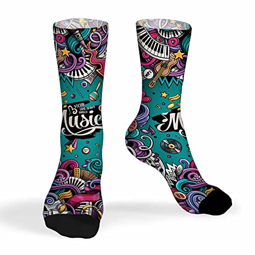 Image of Pehede Socks Mens Fun Dress Socks for Women Funny Novelty Crazy Design Socks