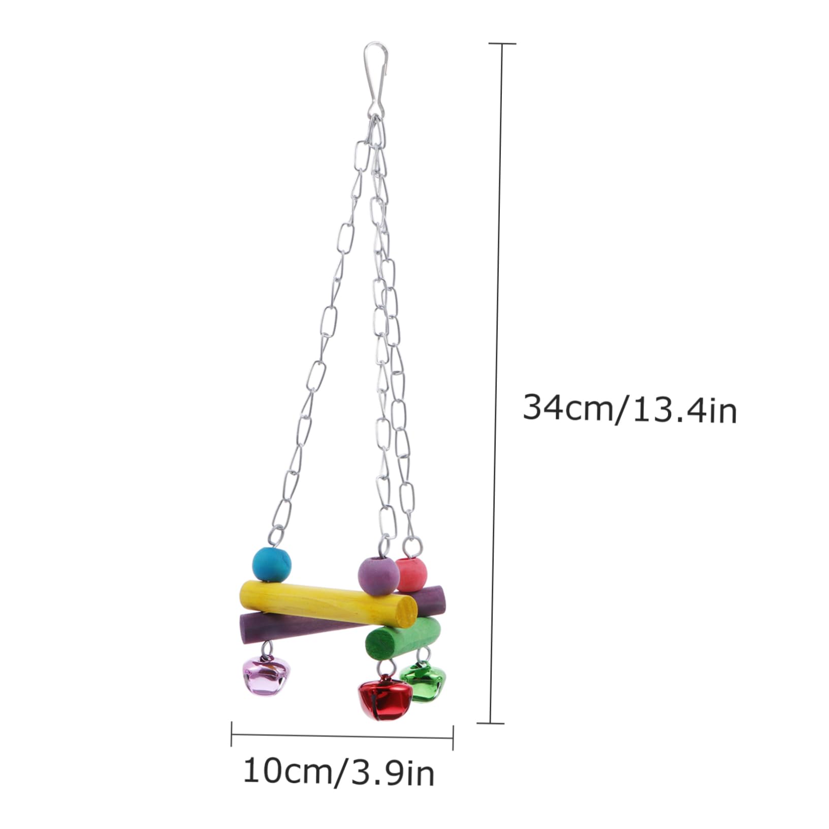 Juguete de Columpio para Pájaros, Set 5 Piezas de Madera | Rebabas, Decoración para Hogar, Apto para Aves y Fringílidos, Puente Multicolor Colgante
