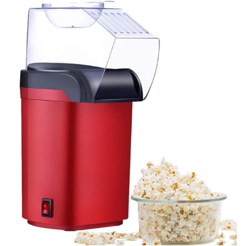 Drumstone (𝟏𝟕 𝐘𝐄𝐀𝐑𝐒 𝐋𝐈𝐌𝐈𝐓𝐄𝐃 𝐖𝐀𝐑𝐑𝐀𝐍𝐓𝐘) Hot Air Popcorn Making Machine, Oil and BPA-Free Popcorn Popper with Wide Mouth Design, Ideal for Home Parties, Quick and Healthy Snack