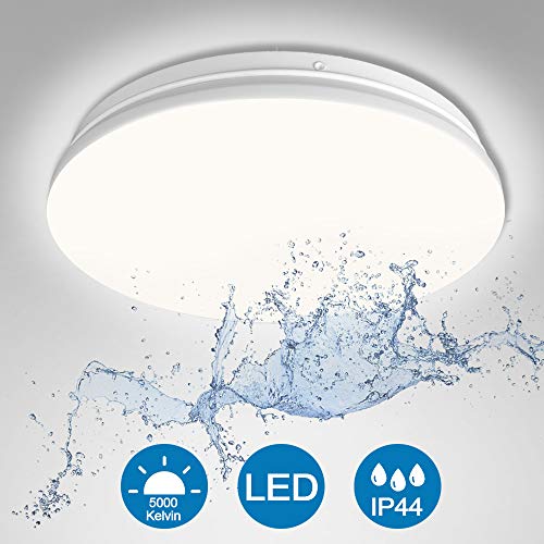 Led-plafondlamp, koel wit, badkamerlamp, waterdicht IP44, 20W 2000 lumen, ideaal voor slaapkamer, keuken, woonkamer, hal, balkon, Ø24CM stralingshoek 180° - Afbeelding 3