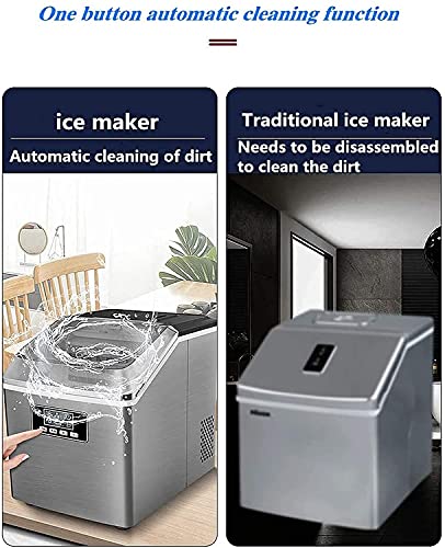 Máquina fabricadora de hielo, 25 kg/24 h, cubos cuadrados, cubierta transparente completa, para hogar/tienda/café/local de bebidas frías miniatura 5