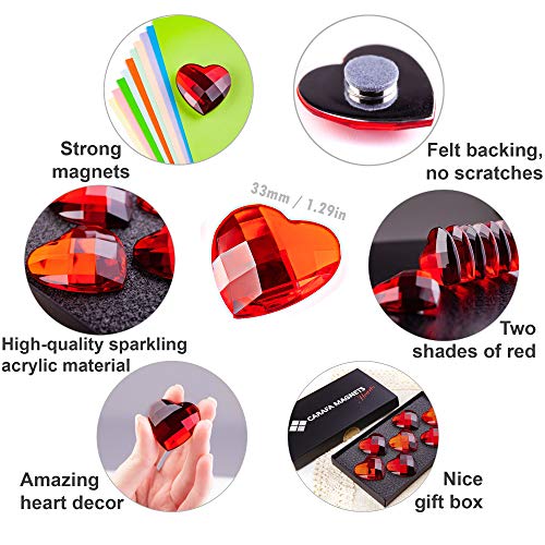 Set de 7 Imánes Decorativos en Forma de Corazón Rojo miniatura 2