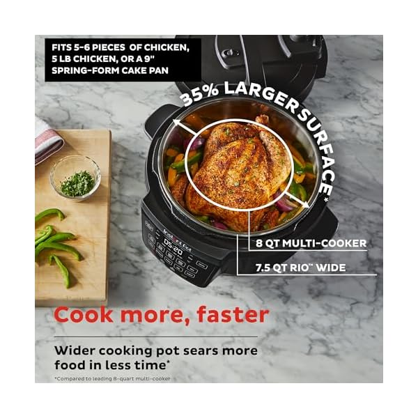   Instant-Pot-RIO-Wide-Base-75-Quarts-Large-Searing-Base-WhisperQuiet-Steam-Release-7-in-1-Electric-Multi-Cooker-Pressure-Cooker-Slow-Cooker-Rice-Cooker-Steamer-Saute-Yogurt-Warmer